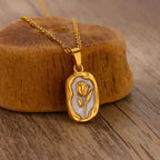 Rose Flower Pendant Necklace – Gold Color Tulip Necklace for Women