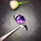 Natural Amethyst Ring – 925 Sterling Silver