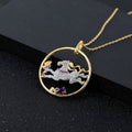 Galloping Horse Amethyst Silver Pendant
