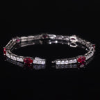 Lab Grown Ruby Tennis Bracelet 925 Sterling Silver