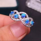 Blue Fire Opal Ring for Women | 925 Sterling Silver | Special Promotion