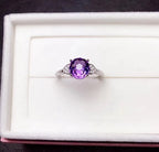 Natural Amethyst Ring – 925 Sterling Silver
