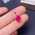 Natural Ruby Necklace 2Ct | 925 Sterling Silver Gold Plated Pendant