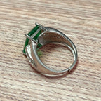 Natural Emerald Men’s Ring 925 Sterling Silver – Bohemian Emerald Gemstone Statement Ring