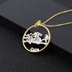 Galloping Horse Amethyst Silver Pendant