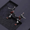 Natural Garnet Bat Drop Earrings – 925 Sterling Silver Gothic Punk Jewelry for Women