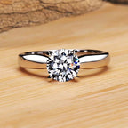 1Ct D Color VVS1 Moissanite Ring | 925 Sterling Silver Engagement Ring