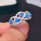 Blue Fire Opal Ring for Women | 925 Sterling Silver | Special Promotion