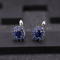 1.89Ct Natural Blue Sapphire Stud Earrings | 925 Sterling Silver Vintage Jewelry