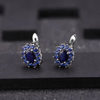 1.89Ct Natural Blue Sapphire Stud Earrings | 925 Sterling Silver Vintage Jewelry