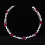 Lab Grown Ruby Tennis Bracelet 925 Sterling Silver
