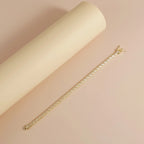 2×4mm Bezel Moissanite Tennis Bracelet in 925 Sterling Silver | 14K Gold Plated Eternity Bracelet
