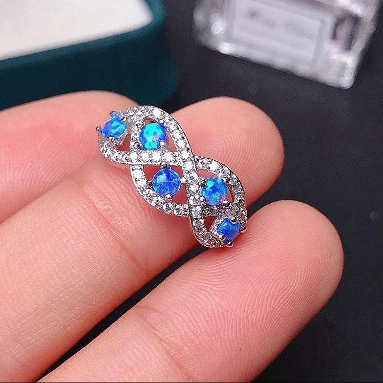 Blue Fire Opal Ring for Women | 925 Sterling Silver | Special Promotion