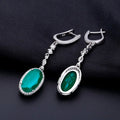 12.5Ct Natural Green Agate Drop Earrings