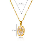 Rose Flower Pendant Necklace – Gold Color Tulip Necklace for Women