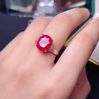 Natural Ruby Ring 925 Sterling Silver Classic Women’s Jewelry