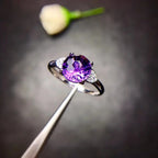 Natural Amethyst Ring – 925 Sterling Silver
