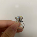 10Ct Moissanite Engagement Ring | 925 Sterling Silver VVS1 D Color