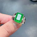 Natural Emerald Men’s Ring 925 Sterling Silver – Bohemian Emerald Gemstone Statement Ring