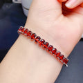 Natural Garnet Tennis Bracelet – 925 Sterling Silver Multi-Stone Women’s Bracelet