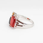 Natural Carnelian Gemstone Ring 925 Sterling Silver