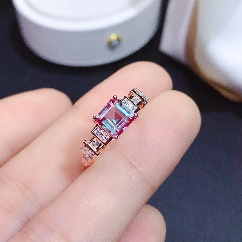 Natural Alexandrite Silver Ring