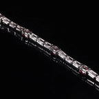 Lab Grown Ruby Tennis Bracelet 925 Sterling Silver