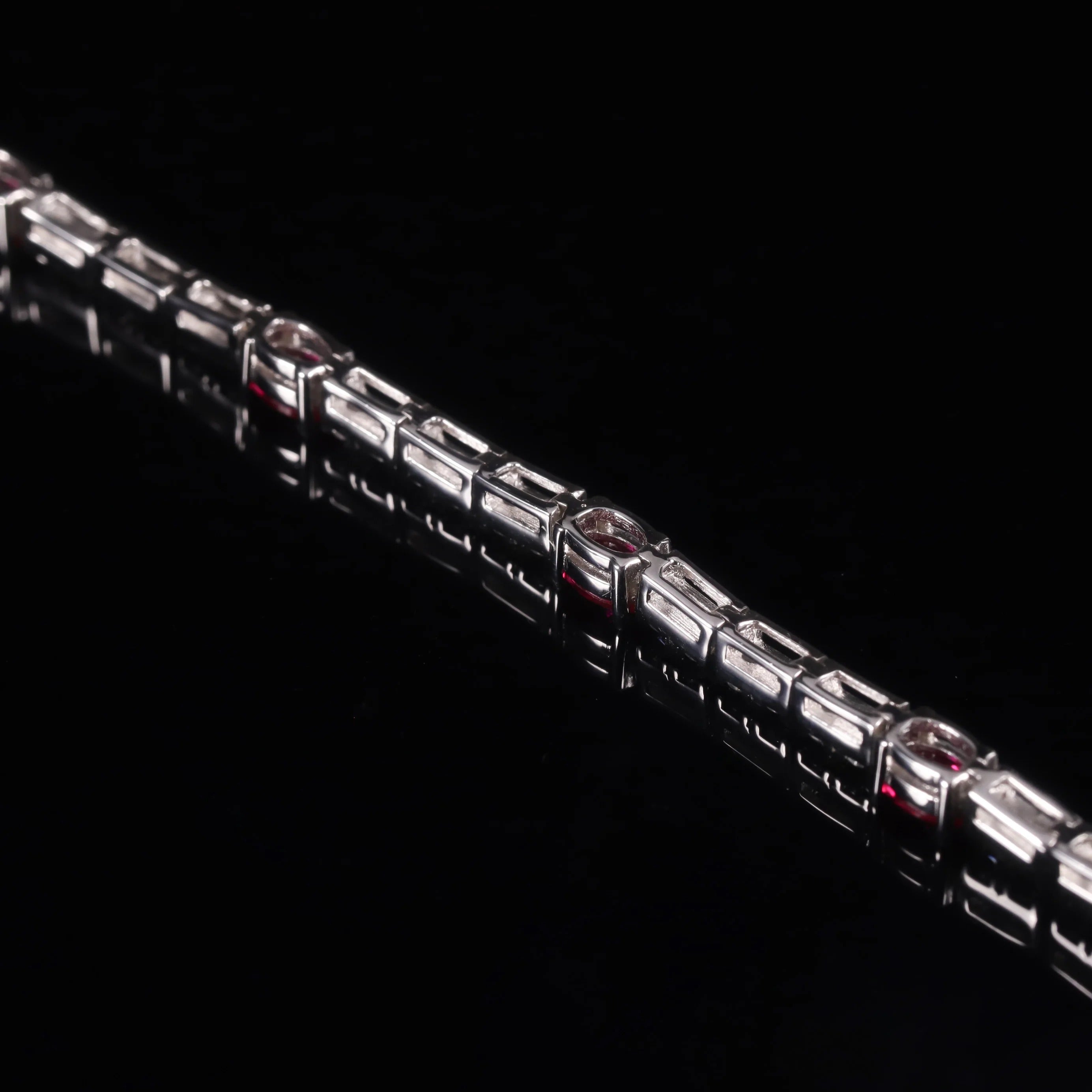 Lab Grown Ruby Tennis Bracelet 925 Sterling Silver