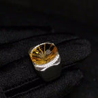 Natural Brazilian Citrine Men’s Ring – 925 Sterling Silver Luxury Gemstone Ring