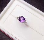 Natural Amethyst Ring – 925 Sterling Silver