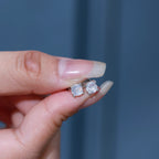 Natural Milky Blue Moonstone Stud Earrings | 5mm 925 Sterling Silver
