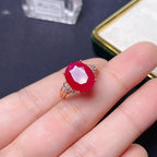 Natural Ruby Ring 925 Sterling Silver Classic Women’s Jewelry