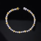 Art Deco Fancy Light Yellow Diamond-Fire CZ Tennis Bracelet – 925 Sterling Silver