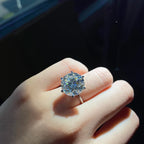 10Ct Moissanite Engagement Ring | 925 Sterling Silver VVS1 D Color