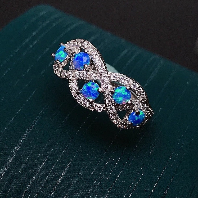 Blue Fire Opal Ring for Women | 925 Sterling Silver | Special Promotion