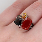 Natural Carnelian Gemstone Ring 925 Sterling Silver