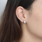 925 Sterling Silver Water Drop Stud Earrings – Classic White & Gold Finish