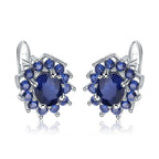 1.89Ct Natural Blue Sapphire Stud Earrings | 925 Sterling Silver Vintage Jewelry