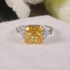 Luxury Fancy Vivid Yellow Diamond-Fire CZ Engagement Ring – 925 Sterling Silver