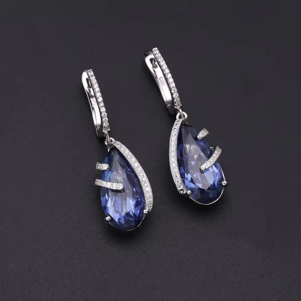 Blue Mystic Quartz 925 Silver Jewelry Set