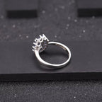 1.89Ct Natural Blue Sapphire Halo Ring in 925 Sterling Silver